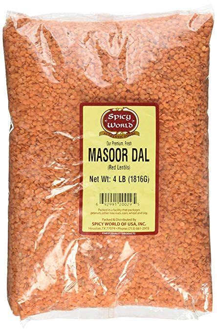 Spicy World Masoor Dal Pound Bag Split Red Lentils Dry All