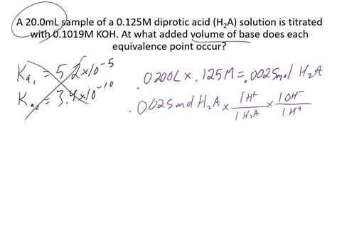 Solveda 200 Ml Sample Of A 0125 M Diprotic Acid H2 A Solution Is Titrated With 01019 M Koh