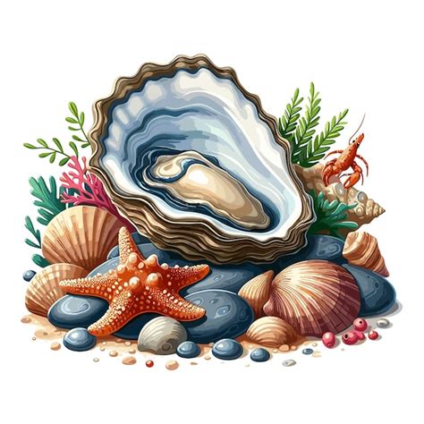 Cute Oyster Vector Cartoon Illustration Premium Ai Generated Vector