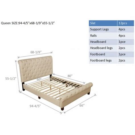 Nathaniel Home Aidan Fabric Upholstered Queen Rounded Panel Bed In