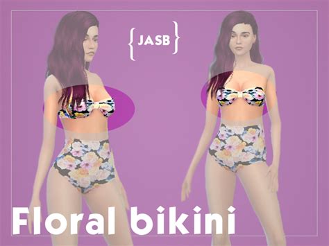 The Sims Resource Floral Bikini Top