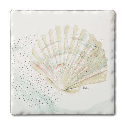 Thirstystone Scallop Single Absorbent Tumbled Tile Coaster Walmart