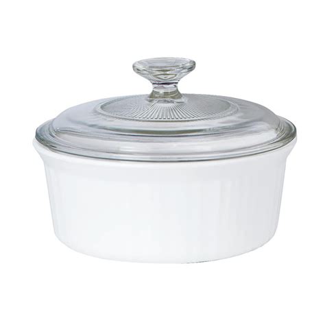 Corningware French White 4 Quart Oval Casserole With Glass Cover