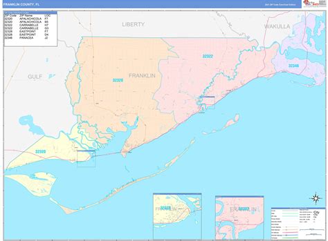 Franklin County, FL Wall Map Color Cast Style by MarketMAPS