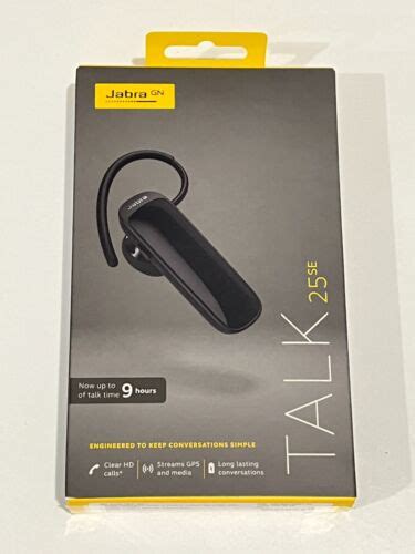 Jabra Talk 25 SE Bluetooth Wireless Single Ear Headset Black OPEN BOX