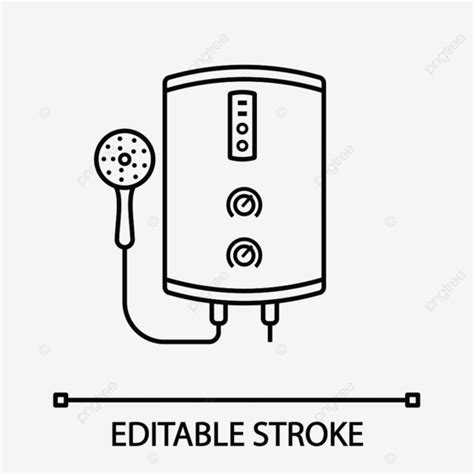 電動即熱式熱水器線性圖標 頭部 無罐 在向量圖案素材免費下載，png，eps和ai素材下載 Pngtree