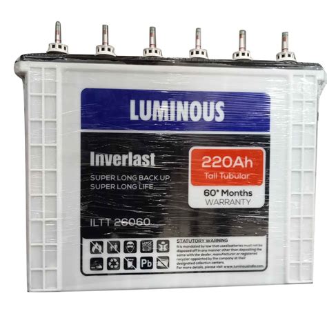 220 Ah Luminous ILTT 26060 Tall Tubular Battery 12 V 60 Months At Rs