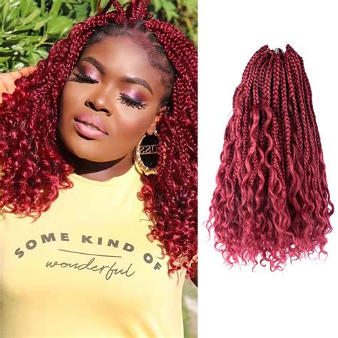 Buy Niseyo Packs Curly Ends Goddess Box Braids Crochet Hair Inch