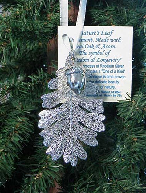 Oak Leaf And Acorn Silver Ornament