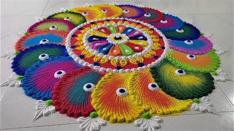 Satisfying Rangoli Design Unique Rangoli Design Diwali Rangoli Youtube