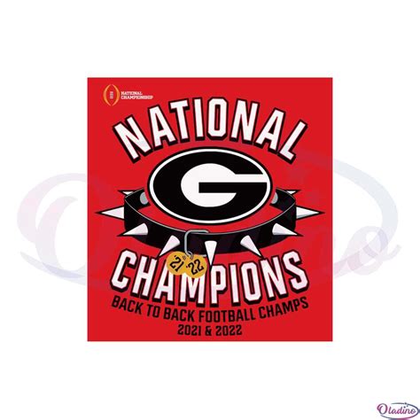 Georgia Bulldogs Back To Back Football Playoff National Champions Svg