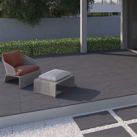 Antalya Dark Grey Stone Effect 20mm Outdoor Porcelain Tile Tile