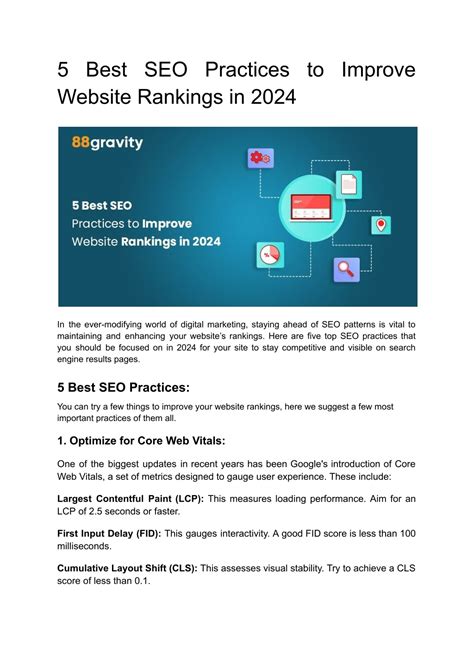 Ppt 5 Best Seo Practices To Improve Website Rankings In 2024