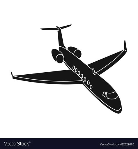 Airplane Icon In Black Style Isolated On White Vector Image