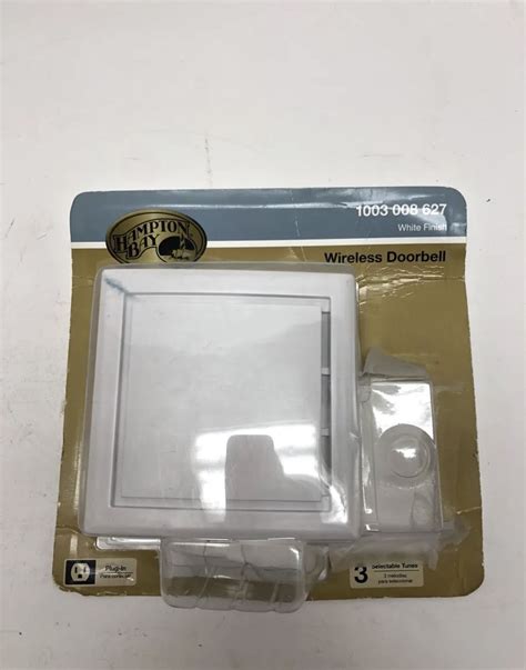 Hampton Bay Wireless Plug In Door Bell Kit Missing Push Buttonwhite 1003008627 For Sale In