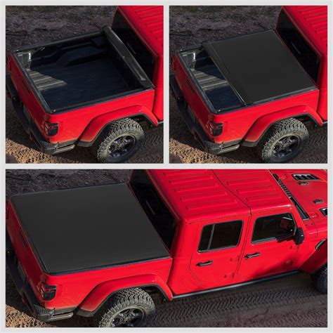 [Soft Roll-Up] Black Pickup Truck Bed Tonneau Cover 20+ Jeep Gladiator 5.5' Bed in 2022 | Jeep ...