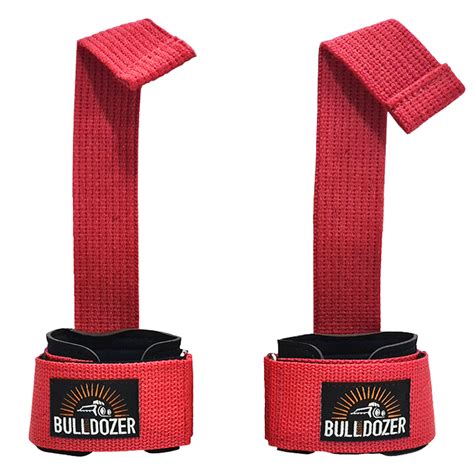 Strap Gancho Musculação Munhequeira Profissional Vermelho Bulldozer