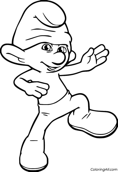 Smurf Dancing Coloring Page - ColoringAll