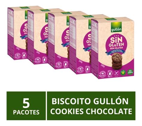 Biscoito Gullón Sem Glúten Cookie Chocolate 5 Pacotes 200g