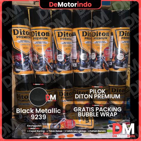 Pilok Pilox Pylox Cat Semprot Diton Premium Black Hitam Metallic