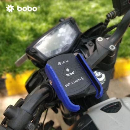 Bobo Bm1 Blue Polycarbonate Waterproof Jaw Grip Motorcycle Mobile Phone