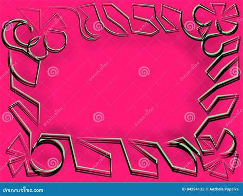 Abstract Kader Op Het Roze Rijen Bulkgaren Vector Illustratie