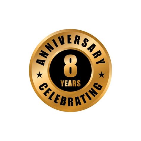 Premium Vector 8 Years Anniversary Celebration Design Template Eight Years Anniversary Vector