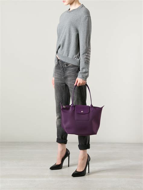 Longchamp Le Pliage Tote In Pink And Purple Purple Lyst