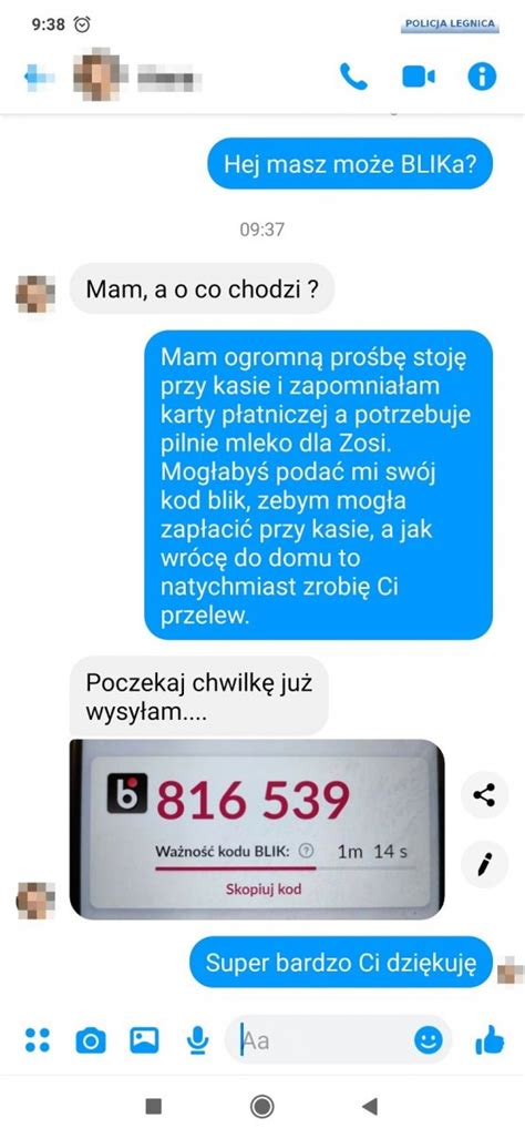 Oszustwo metodą na BLIK Legniccy policjanci ostrzegają Bieżące