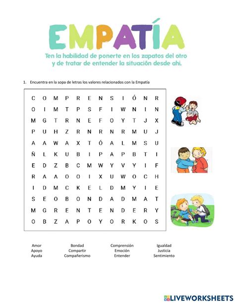 Valor empatía worksheet Bible teaching ideas Social emotional