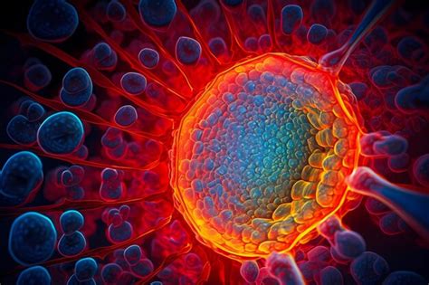 Premium AI Image | Microscopic macro close up shot of cell and bacteria ... 