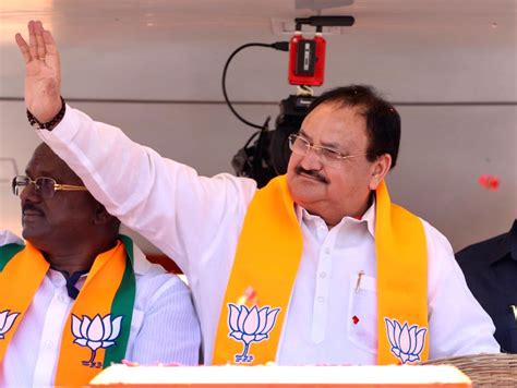 Bjp National President Jp Nadda Hold A Roadshow Ahead Of Karnataka