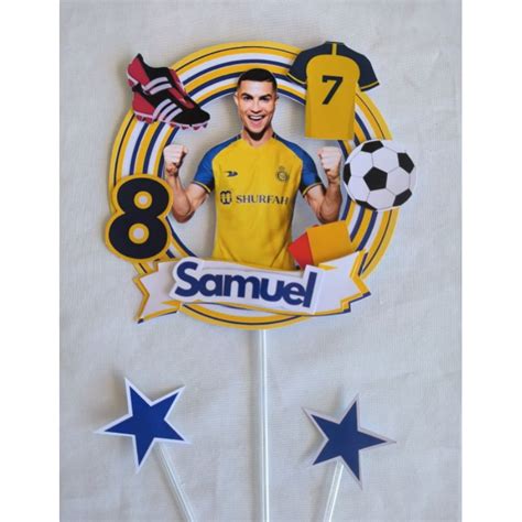 Topo Topper De Bolo Personalizado Cristiano Ronaldo Festa Aniversario