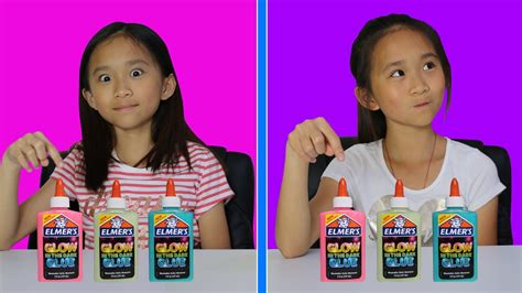 Twin Telepathy Glow In The Dark Slime Challenge Youtube