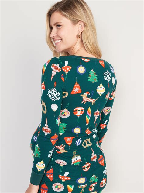 Maternity Matching Print Long Sleeve Pajama Top Old Navy