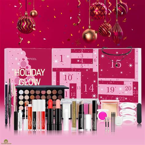 Kit De Maquiagem Calendário Do Advento 24 E Cosméticos Em Caixa