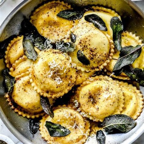 Ravioli With Browned Butter And Crispy Sage Foodiecrush