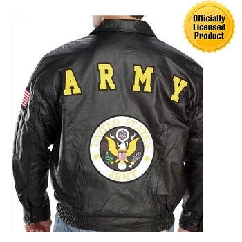 Officially Licensed U.S. Army Patriotic Leather Bomber Jacket