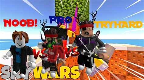 Noob Vs Pro Vs Tryhard Roblox Skywars Youtube