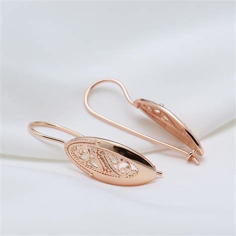 Cheap Kinel Vintage Rose Gold Long Dangle Earrings For Women Joom