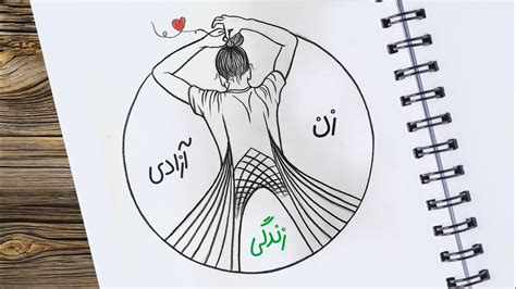 Drawing Tutorial For WOMEN LIFE FREEDOM / نقاشی زن زندگی آزادی - YouTube