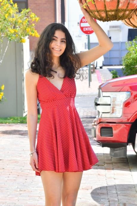 Charming Babe Paola Teases In A Sexy Dress Flashes A Pantyless Upskirt CoedCherry