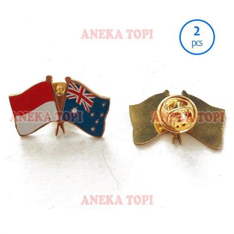 Flag Pin Pin Bendera Persahabatan Indonesia Dan Australia Pin Cross