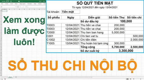 Mẫu file Excel quản lý thu chi cá nhân 10s vn