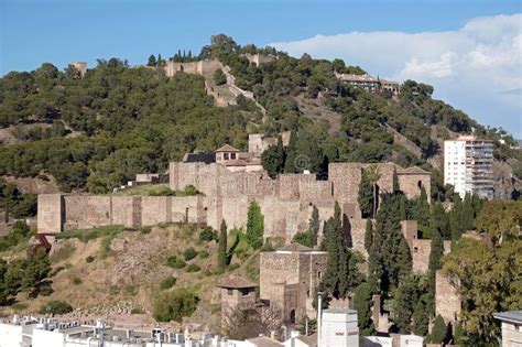 Monte Do Castelo De Alcazaba E De Gibralfaro Na Andaluzia Espanha Foto