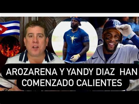 YANDY DIAZ CONECTA JONRÓN Y RANDY AROZARENA DOS DOBLES LOS RAYS ESTÁN