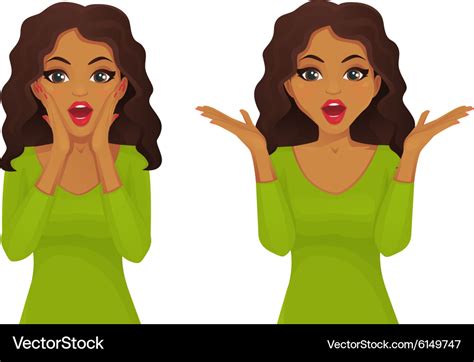 Surprised Woman Royalty Free Vector Image Vectorstock