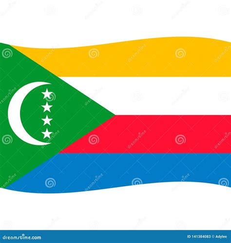 O Vetor Da Bandeira De Comores Isolou 2 Ilustração Do Vetor Ilustração De Liberdade Grampo