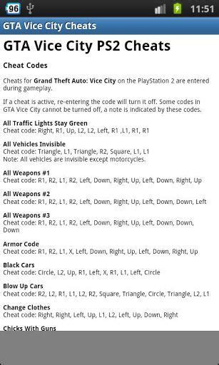 Gta Vice City Ps2 Cheat Codes