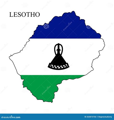 Lesotho Map Vector Illustration Southern Africa Africa Stock Vector